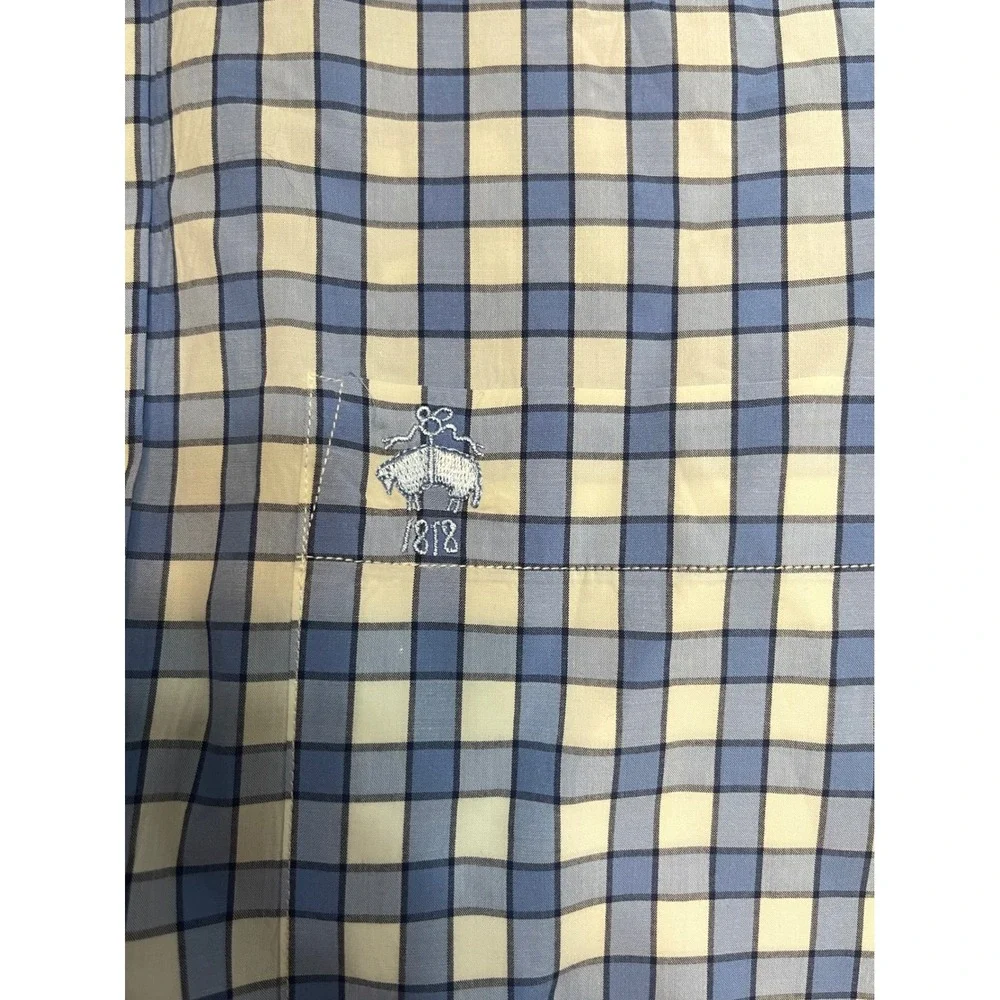 Brooks Brothers Red Fleece‎ XL Blue White Gingham Button Down Shirt 100021239